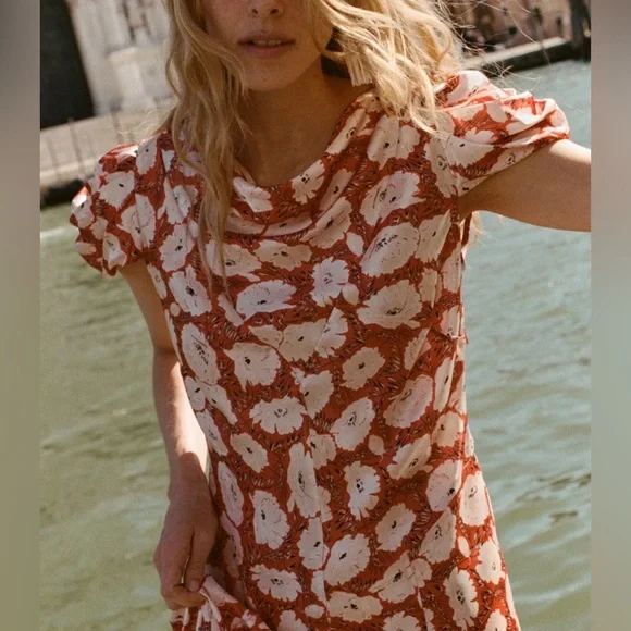 DOEN ALNA DRESS IN ROUGE FLEURS D'ANEMONE, new without tags, never worn. - Picture 6 of 16